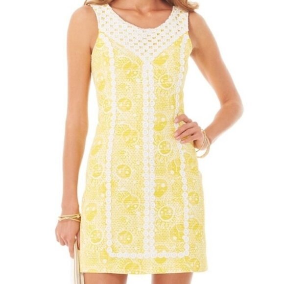 Lilly Pullitzer McFarlane Shift Dress Sunglow Yellow Style 84125 - Picture 1 of 15